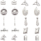 60pcs 10Styles Tibetan Style Alloy Pendants, Senior Year, Necktie, Mixed Shapes, 13~29.5x4.5~22x4.5~6.5mm, Hole: 2mm, 6pcs/style