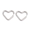 Tarnish Resistant 201 Stainless Steel Hoop Earrings, with 316 Surgical Stainless Steel Pin, Heart, Stainless Steel Color, 21.5x26x2.5mm, Pin: 1mm