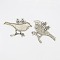 Tibetan Style Big Pendant Settings for Enamel, Lead Free & Nickel Free, Bird, Antique Silver, 63x42x4mm, Hole: 2mm
