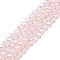 Electroplate Glass Beads Strands, Pearl Luster Plated, Faceted, Rondelle, Pink, 8x6mm, Hole: 1mm, about 60~62pcs/strand, 39~40cm