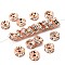 Brass Rhinestone Spacer Beads, Grade AAA, Straight Flange, Nickel Free, Rose Gold Metal Color, Rondelle, Crystal, 8x3.8mm, Hole: 1.5mm