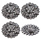 4Pcs 1-Hole Alloy Glass Shank Buttons, Flower, Antique Silver, 25x14mm, Hole: 2.4mm