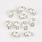 Alloy Rhinestone Cabochons, Nail Art Decoration Accessories, Silver Color Plated, Crystal AB, 9.5x6x5mm