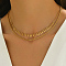 201 Stainless Steel Geometric Double-layer Collarbone Necklaces, Fashionable and Versatile, Golden, 16.14 inch(41cm)
