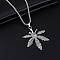Alloy Pendant 201 Stainless Steel  Chain Necklaces for Men, Antique Silver, Leaf, 27.56 inch(70cm)