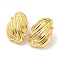 304 Stainless Steel Stud Earrings, Twist Oval, Real 14K Gold Plated, 30x21mm