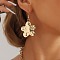 Alloy Flower Dangle Earrings, Golden, 60x36mm
