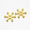 Tibetan Style Alloy Snowflake Beads, Cadmium Free & Nickel Free & Lead Free, Golden, 16x14x3mm, Hole: 2mm