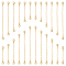 24Pcs 6 Style Brass Cable Chain Extender, End Chains with Double Lobster Claw Clasps, Real 18K Gold Plated, 30~80x2mm, 4Pcs/style