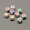 Large Hole Colorful Acrylic Letter European Beads, Horizontal Hole, Cube with Letter.K, 7x7x7mm, Hole: 4mm, about 1144pcs/500g