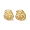 Ion Plating(IP) 304 Stainless Steel Stud Earring for Women, Leaf, Real 18K Gold Plated, 18.5x18.5mm, Pin: 0.8mm