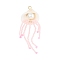 Natural Shell & Glass Pearl Big Pendants, Jellyfish Charms with Glass Seed Beads Tassel, Golden, Pink, 72x26x12mm, Hole: 3mm