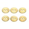 Tibetan Style Buttons, Cadmium Free & Nickel Free & Lead Free, Oval, Golden, 14x11x1mm, Hole: 2mm