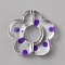 Transparent Plastic Bead Frame, Flower with Polka Dot Pattern, Blue Violet, 19x20x4mm, Hole: 1.6mm