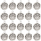 80Pcs Dog Paw Print Tibetan Style Alloy Pendant Enamel Settings, Antique Silver, 18x15x1.5mm, Hole: 2mm