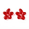 Handmade Lampwork Beads, Flower, Crimson, 18~18.5x17~17.5x4~5mm, Hole: 3~4mm
