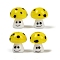 Handmade Lampwork Beads, Smiley Face Mushroom, Yellow, 16x14mm, Hole: 1.8mm