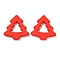Christmas Theme Opaque Acrylic Beads, Christmas tree, Red, 40.5x39.5x6mm, Hole: 2.8mm