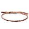 Cotton Cord Braided Adjustable Bracelets, with Brass Bead, for Men and Women, Salmon, Inner Diameter: 2-3/8 inch(6cm)