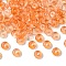10G Electroplate Transparent Colours Rainbow Glass Seed Beads, Donut, Coral, 6.5x3mm, Hole: 1.2mm, about 10g
