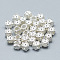 925 Sterling Silver Beads, Cube with Flower, Silver, 4.5x5x5mm, Hole: 2.5mm