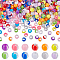 600Pcs 12 Colors Transparent Resin Beads, Large Hole Beads, Round, Two Tone, Mixed Color, 11.5x9.5mm, Hole: 5mm, 50pcs/color
