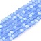 Transparent Glass Beads Strands, Faceted, Frosted, Half AB Color Plated, Rondelle, Cornflower Blue, 2.9~3.3x2mm, Hole: 0.7mm, about 135~140pcs/strand, 32~34cm