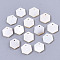 Natural Freshwater Shell Charms, Hexagon, Seashell Color, 9x8x1.5mm, Hole: 0.8mm