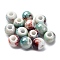 Handmade Porcelain Beads, Round, Mixed Color, 6~7x5~6mm, Hole: 2mm