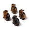 Natural Tiger Eye Sculpture Display Decorations, for Home Office Desk, Cat, 19~21x21~24x31~32mm