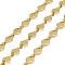 Brass Shell Shape Link Chains, Rack Plating, Cadmium Free & Lead Free, Long-Lasting Plated, Soldered, with Spool, Real 18K Gold Plated, 8x6x0.6mm