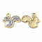 Alloy Enamel Pendants, Squirrel Charm, Golden, Light Grey, 16x18x1.5mm, Hole: 1.8mm