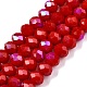 Гальванизировать непрозрачные сплошной цвет стеклянные бусы пряди EGLA-A044-P6mm-L15-1