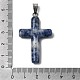 Подвески-кресты из натуральной голубовато-пятнистой яшмы KK-D021-04I-P-3