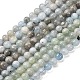 Природные Аквамарин бисер нитей G-P342-11-8mm-AB-02-1