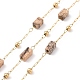 Цепочки из бисера прямоугольной формы из натуральной яшмы Пикассо AJEW-SZ0002-42F-1