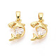 Латунные микропаве прозрачные кубические циркониевые подвески&nbsp;KK-N259-15G-1