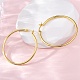 Латунь обруч серьги для женщин EJEW-I270-13B-G-3