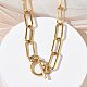 304 нержавеющая сталь цепочки-скрепки ожерелья NJEW-Z102-02G-3