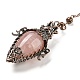 Натуральный розовый кварц маятник с большой подвеской G-H293-01R-09-1