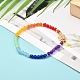 Рейки 7 чакра натуральный смешанный камень круглые бусины стрейч браслет для девочек женщин BJEW-JB07003-01-2