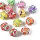 13 шт. 13-х цветные круглые бусины из смолы с фруктовым узором RESI-FS0002-27-2