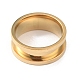 Кольцо для пальца из нержавеющей стали 201 с рифлением RJEW-WH0004-32A-G-2