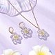 Комплекты из стеклянных и стеклянных бусин с подвесками в виде цветов и серег-колец SJEW-MZ00011-1