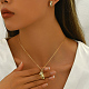 Латунные серьги-гвоздики с кубическим цирконием и подвески-колье для женщин золотистые GL8685-1-4