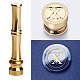 Головка штампа из латуни золотистого цвета с восковой печатью и ручкой в форме бамбуковой палочки STAM-K001-05G-X-1