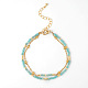 Двухрядные браслеты из натуральных бусин амазонита в богемном стиле IB4334-4-1