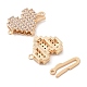 Латунный микро-pave прозрачный кубический цирконий крюк и s-крюк застежки KK-S388-05G-2