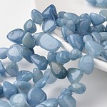 Самородков окрашенные натуральный белый нефрит нитей бисера, 12~16x8~13x6~8 мм, отверстие : 1 мм, около 53 шт / нитка, 15.3 дюйм