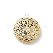 Плоские круглые полые латунные подвески-медальоны KK-K414-11B-G